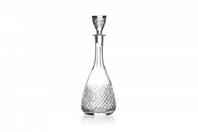 Vintage Czech Cut Crystal Decanter and Cordial Glass Set