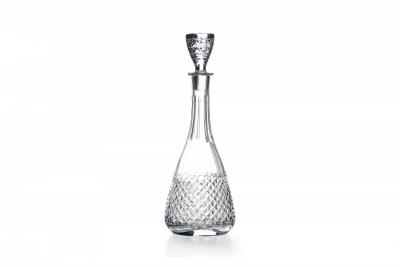 Vintage Czech Cut Crystal Decanter and Cordial Glass Set