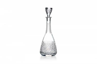 Vintage Czech Cut Crystal Decanter and Cordial Glass Set