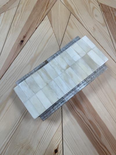 Vintage Decorative Box with Mother of Pearl Mosaic Lid