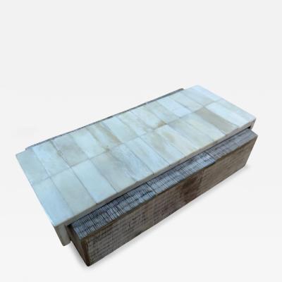 Vintage Decorative Box with Mother of Pearl Mosaic Lid