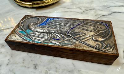 Vintage Decorative Italian Wood Box 1970s Signed