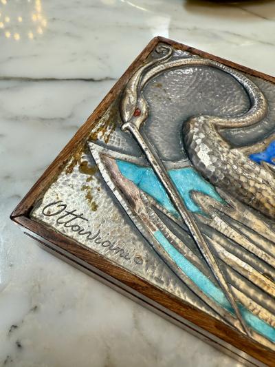 Vintage Decorative Italian Wood Box 1970s Signed