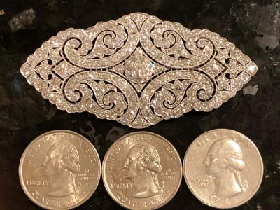 Vintage Diamond Cluster Brooch