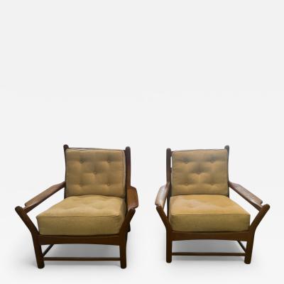 Vintage Elm Armchair with New Upholstery