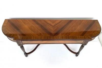 Vintage English Marquetry Inlay Console with Book matched Veneer