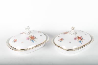 Vintage English Pair Porcelain Covered Tureen