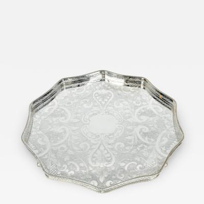 Vintage English Sheffield Hexagonal Tray