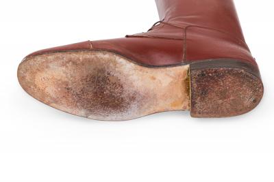 Vintage Equestrian Riding Boots with Wooden Stretcher Trees