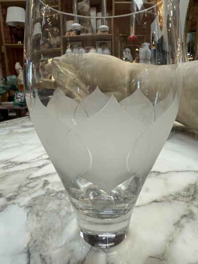 Vintage Etched Crystal Glass Vase