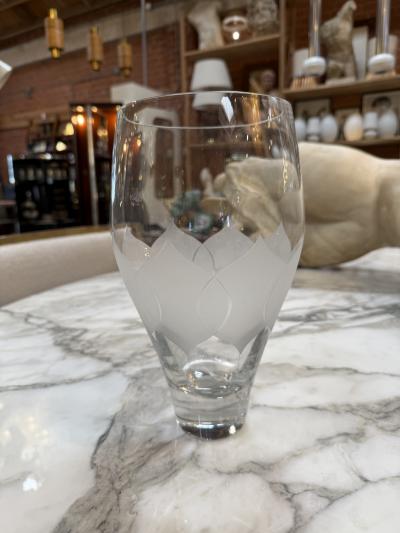 Vintage Etched Crystal Glass Vase