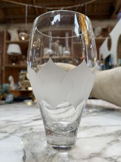 Vintage Etched Crystal Glass Vase