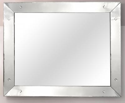 Vintage Etched Portrait Mirror with Baguettes