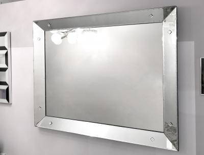 Vintage Etched Portrait Mirror with Baguettes