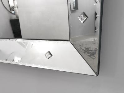 Vintage Etched Portrait Mirror with Baguettes