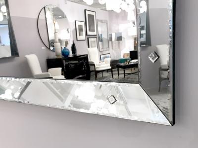 Vintage Etched Portrait Mirror with Baguettes