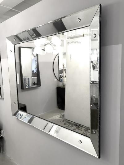 Vintage Etched Portrait Mirror with Baguettes