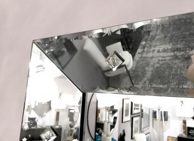 Vintage Etched Portrait Mirror with Baguettes