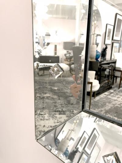 Vintage Etched Portrait Mirror with Baguettes