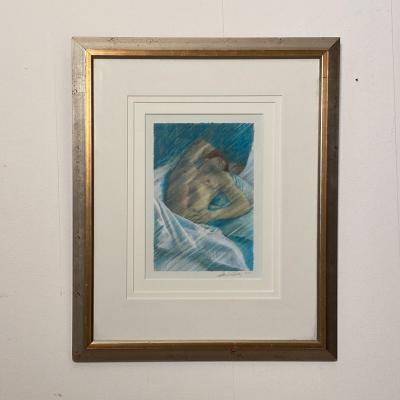 Vintage Etching of a Sleeping Person