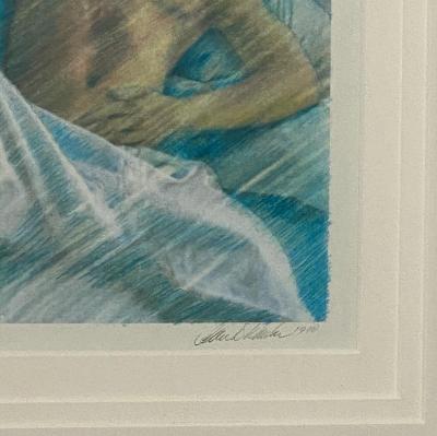 Vintage Etching of a Sleeping Person