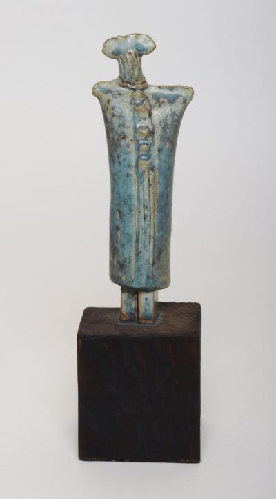 Vintage Etruscan Style Mounted Terracotta Female Idol Deity Effigy Sculpture