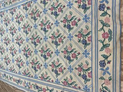 Vintage European needle point rug AS IS