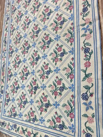Vintage European needle point rug AS IS