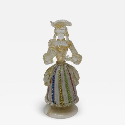 Vintage Filligrana Murano Glass Lady