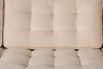 Vintage Florence Knoll Sofa in Original Woven Ivory Wool with Bronze Base 1960s