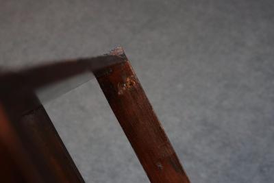 Vintage Folk Art Hand Carved and Stained Walnut Wall Shelf with Arrows Motif