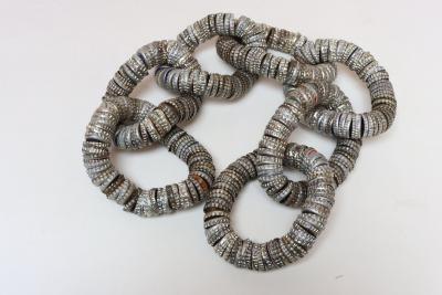 Vintage Folk Tramp Art Bottle Cap Chain Link Sculpture