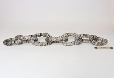 Vintage Folk Tramp Art Bottle Cap Chain Link Sculpture