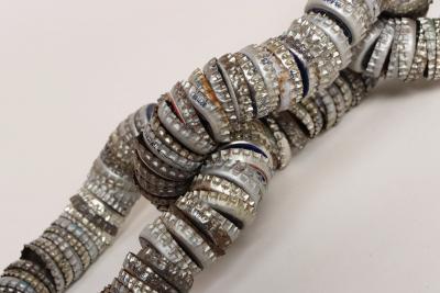 Vintage Folk Tramp Art Bottle Cap Chain Link Sculpture