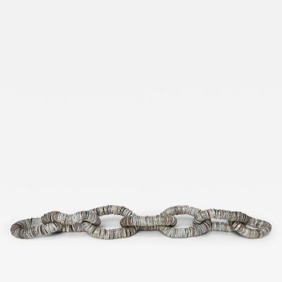 Vintage Folk Tramp Art Bottle Cap Chain Link Sculpture