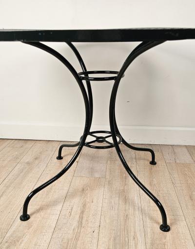 Vintage Forest Green Painted Iron Garden Table circa 1960