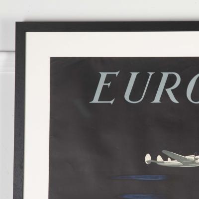 Vintage Framed Air France Europe Poster