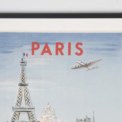 Vintage Framed Air France Paris Poster