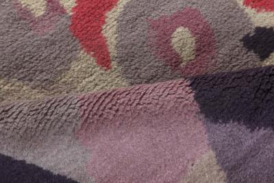 Vintage French Art Deco Botanic Handwoven Wool Rug