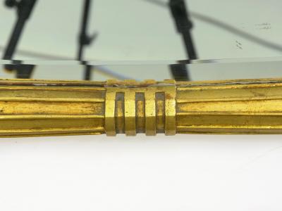 Vintage French Art Deco Carved Giltwood Over Mantel Mirror circa 1940s