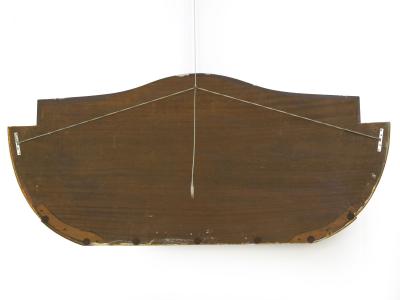 Vintage French Art Deco Carved Giltwood Over Mantel Mirror circa 1940s