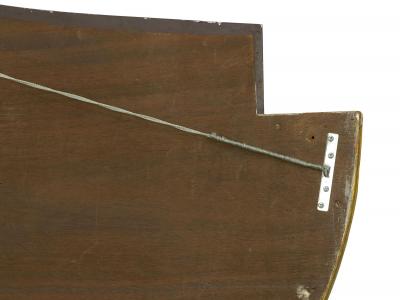 Vintage French Art Deco Carved Giltwood Over Mantel Mirror circa 1940s