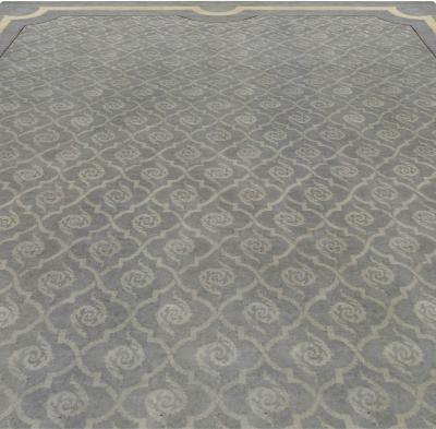 Vintage French Art Deco Gray Handwoven Wool Rug