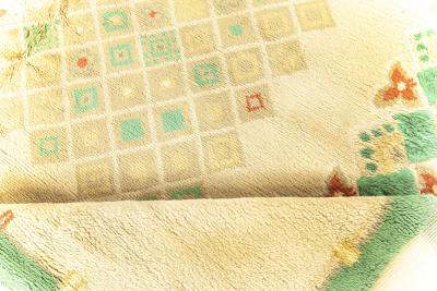 Vintage French Art Deco Green Handmade Wool Rug by Paule Leleu