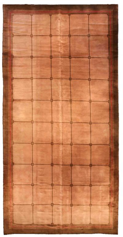 Vintage French Art Deco Hand Knotted Wool Rug
