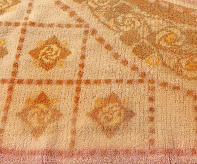 Vintage French Art Deco Handwoven Wool Carpet