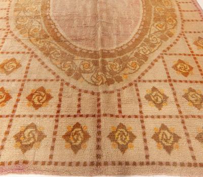 Vintage French Art Deco Handwoven Wool Carpet