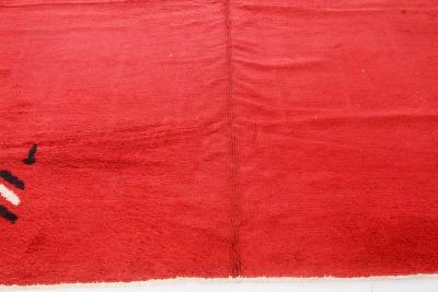 Vintage French Art Deco Red Hand Knotted Wool Rug