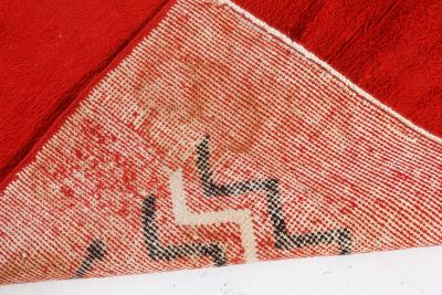 Vintage French Art Deco Red Hand Knotted Wool Rug