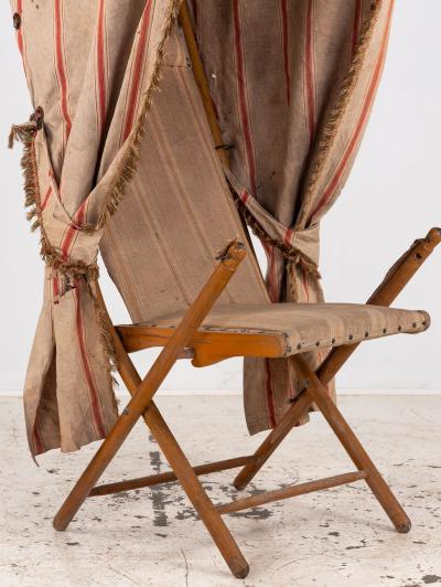 Vintage French Beach Chair with Canopy Mid 20th C 